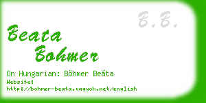 beata bohmer business card