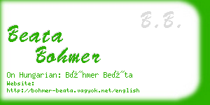 beata bohmer business card